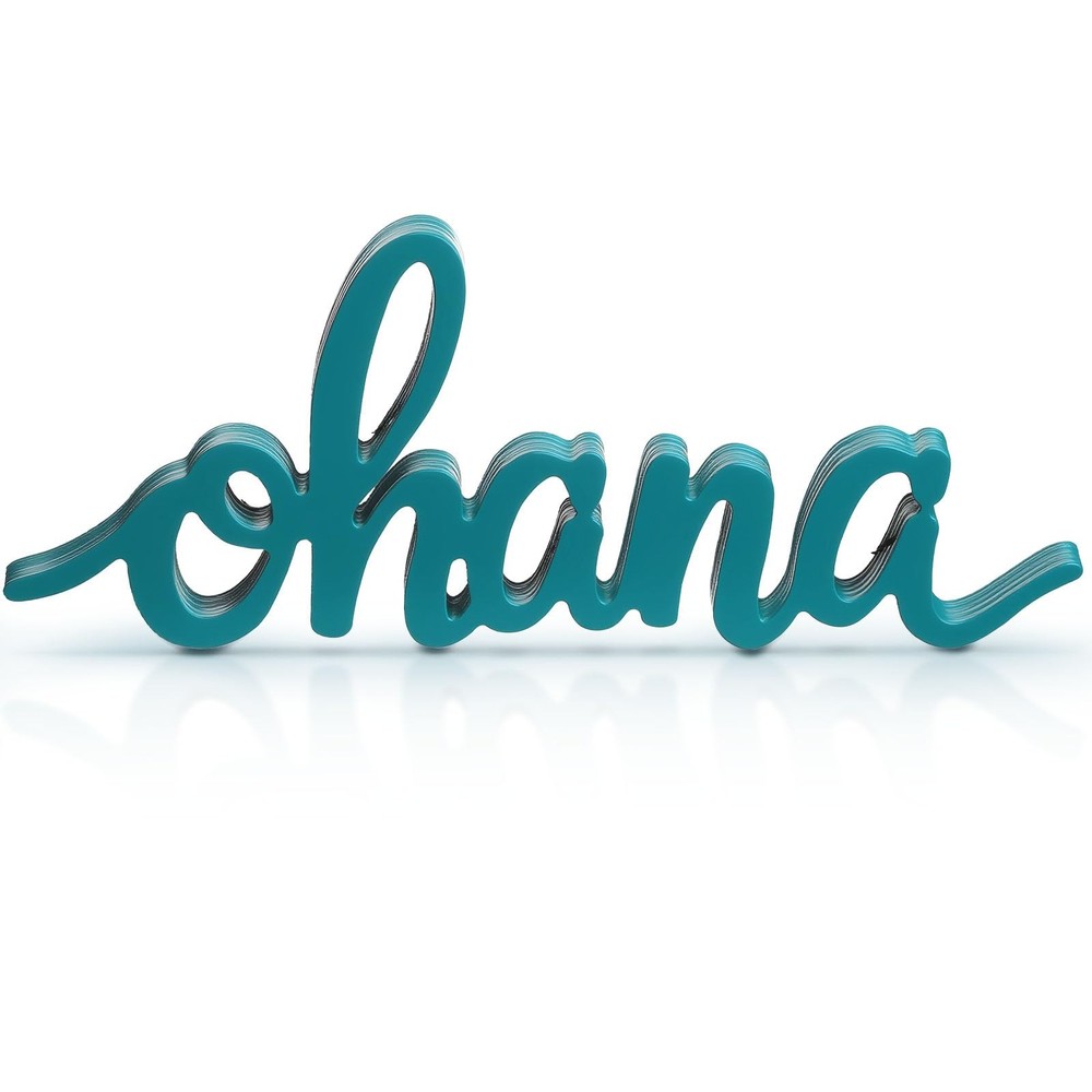 Ohana Wooden Tabletop Sign Hawaii Stand Alone Blue Wood Sign Ohana Family Dec…
