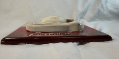 3D Ceramic Wall Plaque Espresso Caffè Della Notte 8×8 Inches Beige & Red Decor