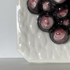 Vintage Ceramic Fruit Wall Decor 3D Plaque Grapes Plaque Japan Wine 7.5” X 5.5”