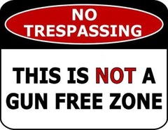 2 QTY: No Trespassing – This is Not A Gun Free Zone 11.5 x 9 Laminated Sign