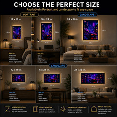 LED Backlit Cyberpunk Wall Art Lighted Frame – shanghai cityscape skyline