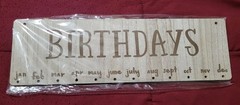 Family Tree Birthday Reminder – Calendar Board w/ Hanging Tags – Wood