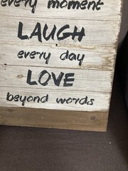 Live Every Moment Laugh Every Day Love Beyond Words Wooden Sign Decor 22 X 16 In