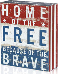 Patriotic Decor 4Th of July Independence Day Wood Box Sign 5 X 6 Inch Red White