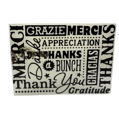 Thank You Gratitude Appreciation Sign Plaque Black White Multilingual Home Decor