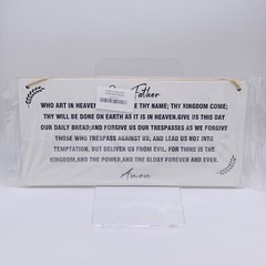 Our Father Who Art in Heaven Lord’s Prayer 6 x 11.75” Wood Sign Rope Hanging Art