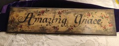 Rustic “Amazing Grace” Wall Plaque– 20″ x 5″ Signed Composite Wood board