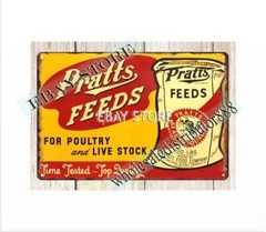 top interior home garden decoration Pratts Feeds barn agriculture metal tin sign