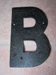 “B” – Vintage 6″ Tall Wooden Alphabet Sign Letters – Make Your Own Sign/Saying