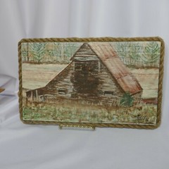 Rustic Farmhouse Barn Wood Plaque Rope Trim Wall Decor Handmade Signed Kingry