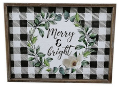 Sweet Bird & Co.™ Merry & Bright Gingham Box Wall Art