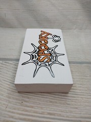 New! “SPOOKY” Halloween Spider Web Fall Wood Sign Farmhouse Tier Tray