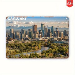 Calgary Skyline Metal Sign Aluminum Sign 8×12 Funny Retro Farmhouse Decor
