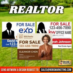 25 Pack Custom Yard Signs 24×18 Full Color Wholesale Printing + Metal H Stakes