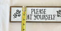 Please Seat Yourself -Elegant, Yet Funny Bathroom Sign Made With Metal & Wood