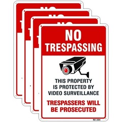 Durable 10×14 Inch No Trespassing Signs (4-Pack) – Outdoor Visibility Guaranteed