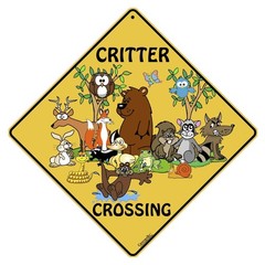 12×12 Inch Critter Crossing Aluminum Caution Yard Farm Road Sign X268