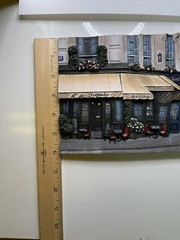 Paris street scene Brasserie Restaurant By Scott Steel Hanging Wall Plaque 6 X 8