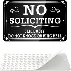 (2 Pack) No Soliciting Sign for Front Door – 9×6 Inch Aluminum No Soliciting …