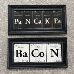 12″X24″ Lot of 2 Sign Wall Art Kitchen Decor Food Restuarant Pub Pancake Bacon