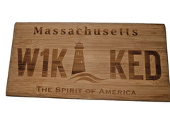 Core Bamboo MA Plate Wall Decor Spirit of America, Wood Sign 5.5×11″ Lighthouse
