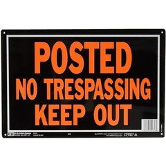 12x14in No Trespassing Aluminum Sign 12-Pack