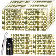 Keeshibao 2500 PCS Small Gold Letter Stickers, 1/2 Inch Vinyl Alphabet Sticke…
