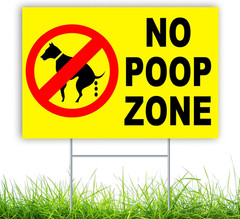 No Pooping Dog Yard Sign, 12×8 Coroplast Keep Pets from Lawn, Please Stay Off Gr