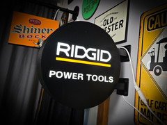 Ridgid Power Tools LED Lightbox Sign 3D Printed Round Wall Mount Man Cave