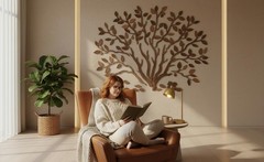 Large Handmade Solid Wood Oak Tree Wall Art,79×59