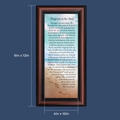 Footprints in the Sand Inspirational Wall Art, Christian Gifts for Women, Beach