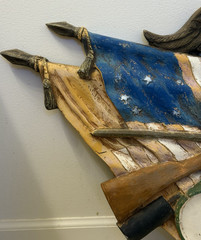 Vtg American Patriotic Symbols fiberglass Bald Eagle w/ Shield Wall Hanging 40″L