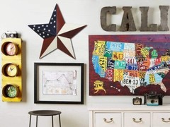 American Barn Star Metal Patriotic Old Glory USA Flag Barn Star Wall Decoration
