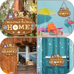 Winnie Welcome Sign for Door Decor, the Pooh Welcome to Our Home Sign with In…