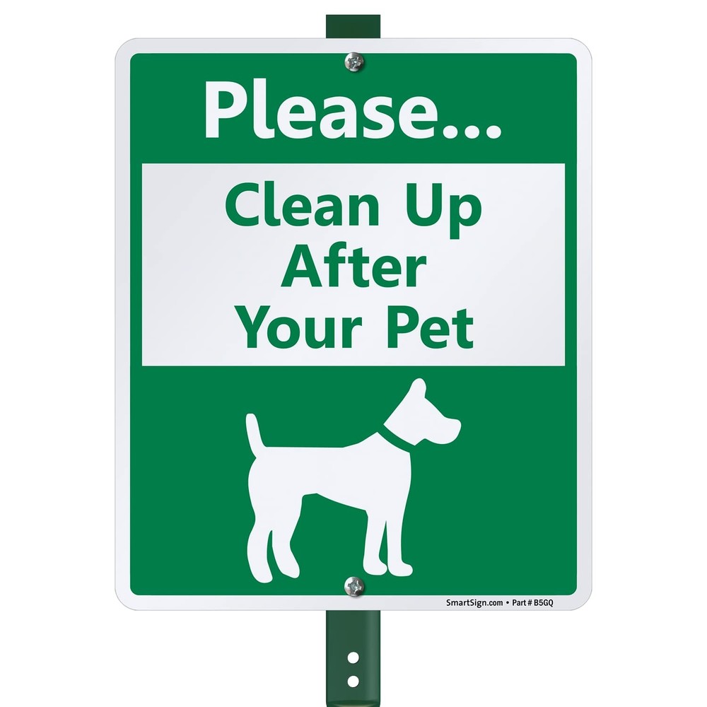 Please Clean Up After Your Dog Sign, Dog Poop Signs for Yard 10 x 12 Inches A…