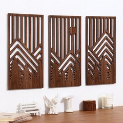 3 Piece Wood Large Mountain Wall Decor Art for Living Room Bedroom Office M