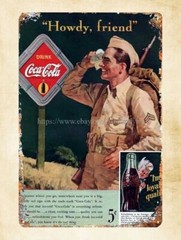 1942 classic soda pop Howdy Friend World War II Ad tin sign room decor stuff