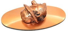Vintage Copper Plated 3-D Clown Face Plaque 10in x5 1/2in wall hang