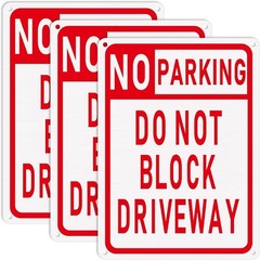 No Parking Sign Do Not Block Driveway 10 X 14 Inches Aluminum Metal Parking 3pcs