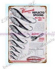 1955 Barracuda Spoons Fishing Lures St Petersburg FL metal tin sign wall d�cor