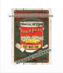 photo decoration on wall 1906 Seraco paints woodworking tools metal tin sign