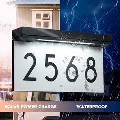 Customizable Solar-Powered Address Sign – Bright LED for Day & Night Visibility