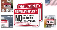 2-Pack Private Property Sign Set, 12×18 Inches