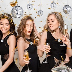 20pcs Mirror Disco Balls for New Year Party Decor – Assorted Sizes with Rope