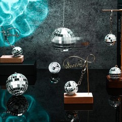 20pcs Mirror Disco Balls for New Year Party Decor – Assorted Sizes with Rope