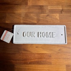 New Ashland Rustic Charm “OUR HOME” Cast Metal Wall Sign Décor
