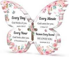 Christian Gifts for Women Faith, Beautiful Butterfly Acrylic Plaque Sign, Inspir