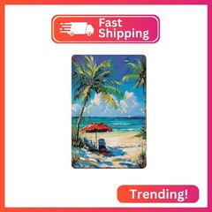 MUYIASER Beach Metal Signs Vintage Signs Retro Aluminum Tin Sign for Beach Kitch