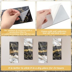 4 Pcs Black and Gold Bathroom Decor Black and Gold Wall Art 10 x 4 x 0.2 Inch…