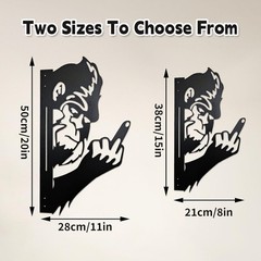 Peaking a Boo Flipping Off Bigfoot Animal Metal Sign Art Ornament, Middle Finger